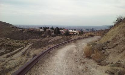 Downtown El Paso from the hiking trail at Palisades.