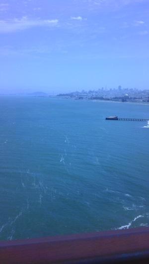 San Francisco from the Golden Gate Bridge with a blue tinge