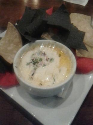 Crab and artichoke dip at Mesa Street Grill #food. Greasy and difficult to pick up with ch