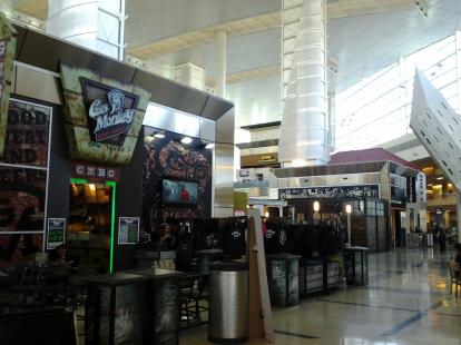 Gas Monkey Bar grill, Starbucks coffee and forks Prime Steakhouse in terminal D.
