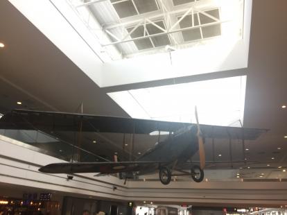 Propeller biplane at Denver International Airport