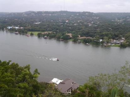 Mt Bonnell viewing platform. Great views of Austin. A bit of a climb up the stairs.
