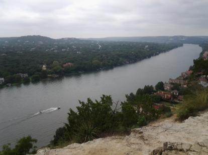 Mt Bonbell. Views of downtown Austin and the Colorado river.