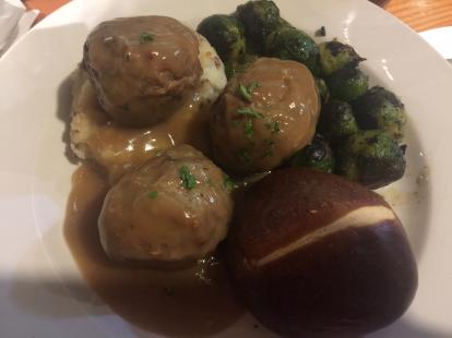 Meatball dinner at Spotted Dog #food
