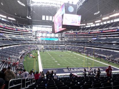 A view from the end zone at AT & T Stadium. Take a photo from your section and upload 
