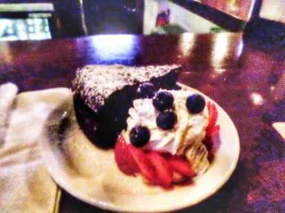 A full picture of the gluten free chocolate mousse cake at Capitol Pub. #food