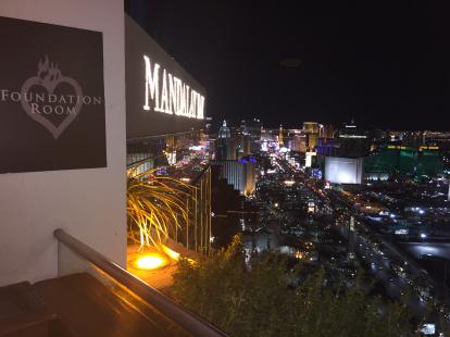 Foundation Room 63rd floor of Mandalay Bay. A great view of the Las Vegas Strip. 