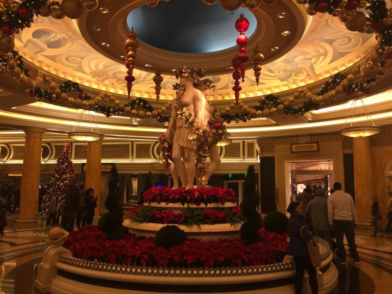 Statue of three at the lobby of Caesars Palace Las Vegas