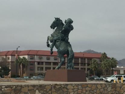 Juan de Onate statue in front of El Paso International Airport 
