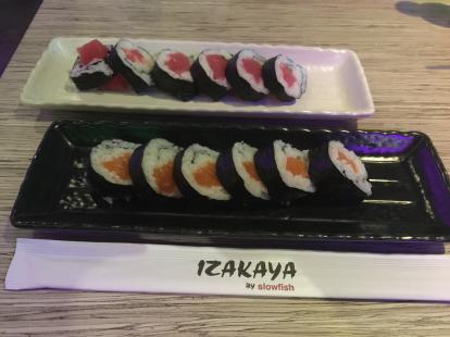Izakaya sushi restaurant. Salmon and tuna roll $14 #food