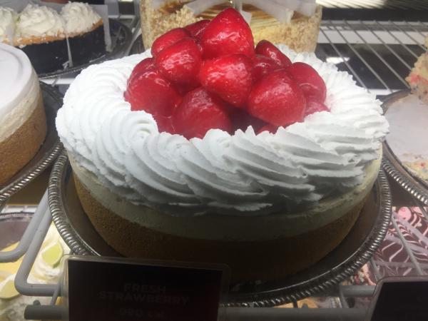 Strawberry cheesecake at the Cheesecake Factory #food $26 for a 7 inch cake slices from $7