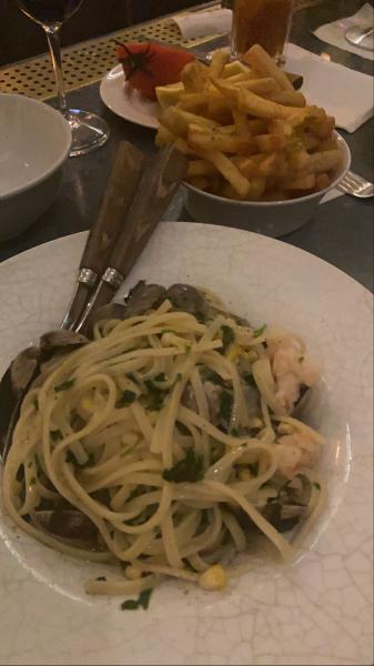 Linguine with clams and prawns at La Petite Maison Miami #food 2022 $39