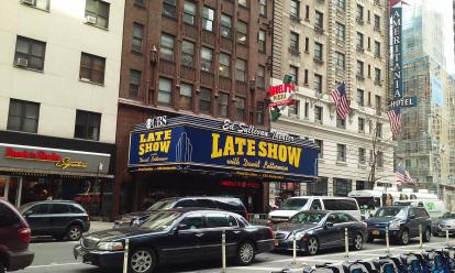 Ed Sullivan Theater Late Show with David Letterman. Right outside the e train subway stati