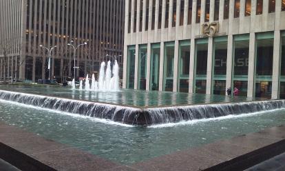 the fountain in front of the chase building