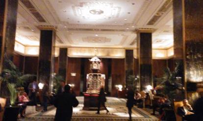 Waldorf Astoria lobby. Clock built in 1893 for Worlds Fair. 