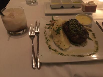 Filet mignon at fig and olive. Well seasoned and one of the best filets I have ever had. O