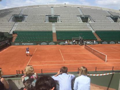 Andy Murray currently world number one practicing at Court Suzanne Lenglen at Roland-Garro