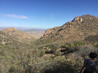 Baylor Canyon Hiking Trail. Looking towards Las Cruces