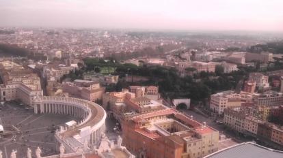 The views of Rome from the top of Saint Peter's Basilica. Looking to the right of the 