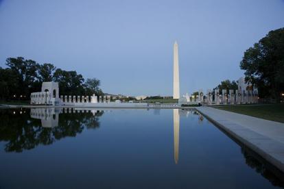 Washington Monument reflected in the Reflecting Pool in Washington, D.C. Photograph by Car