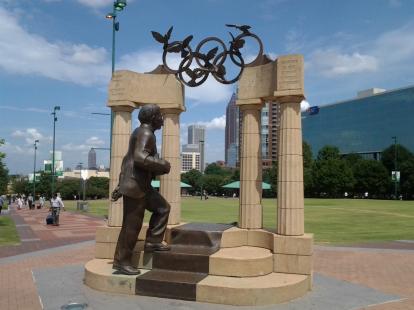 statue of Pierre de Coubertin. Founder of the modern Olympics. "most important thing i