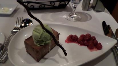 Desserts at the Atlanta Grill inside the Ritz Carlton. #food Mousse cake with pistachio ic