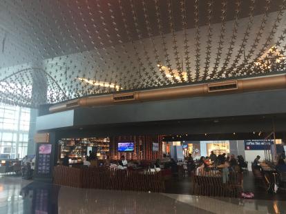 Ember Restaurant inside Terminal C Houston Airport. Steaks at $47 2018.