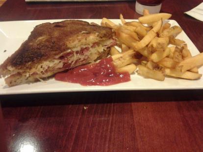 Great Reuben sandwich at the grill restaurant inside the Marriott at the Houston airport #