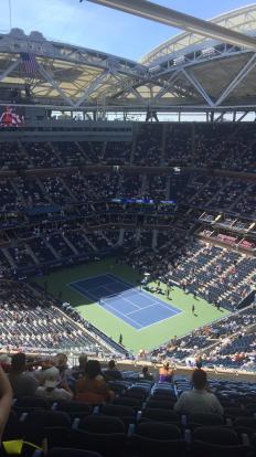 Sloane Stephens versus Sevastova at the US Open Tennis Womenâ€™s Quarterfinal 2018