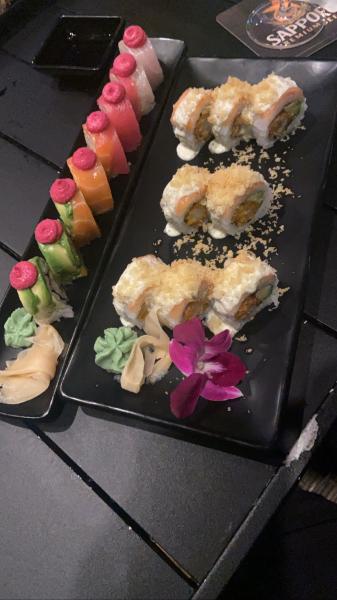 Kao Rainbow roll and tiger sushi rolls #food 2022 part of Maimi Spice menu 