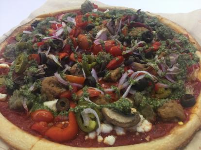 Blaze Pizza build your own pizza with unlimited toppings for $8.75. Fast Fired oven. #food