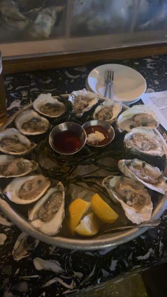 River Oyster Bar #happyhour east coast oysters about $1.75 each #food 2022