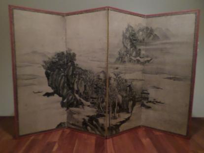 Japanese screen paintings at the Dallas Museum of Art. 