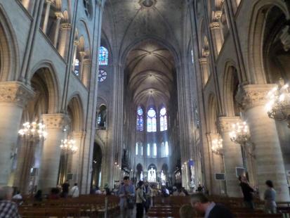 Inside Notre Dame in Paris
