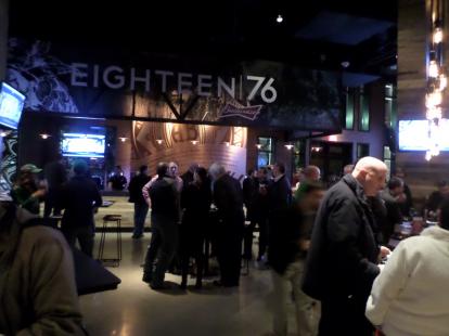 Eighteen76 A bar serving Budweiser on the first floor of the American Airlines Center, a g
