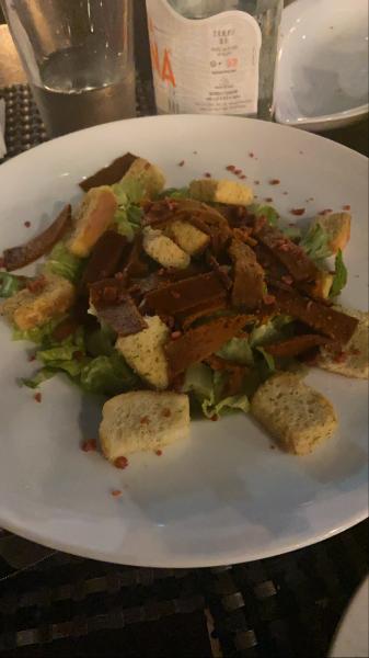 Caesar salad vegan bacon at Vegan Planet $19 2021 #food #vegan
