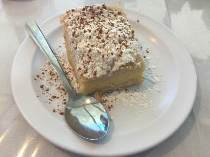 OpenNote:  Zino Mediterranean Gyro $3.50 Galktoboureko #food sweet layered dessert